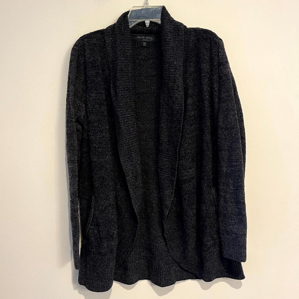 Barefoot Dreams Cardigan Sweater Circle Cardi Gray CozyChic Lite Womens L/XL